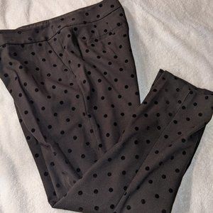 Talbots Black Polka Dotted Hampshire Ankle Pants